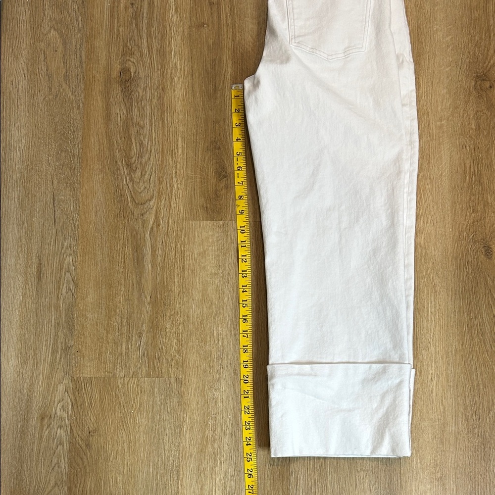 Etienne Marcel Elegant White Cropped Wide Cuff Jeans for Women size 29 - Picture 7 of 9